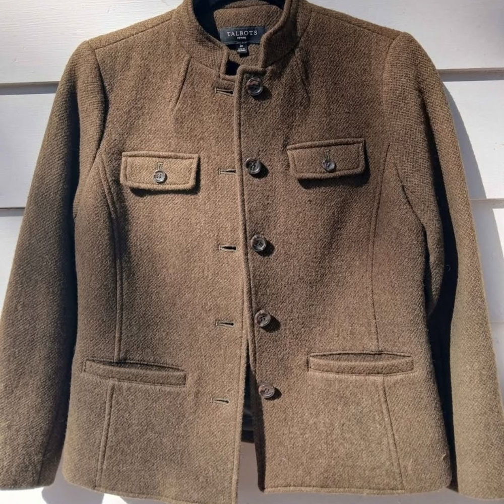 Talbots Olive Military Style Jacket